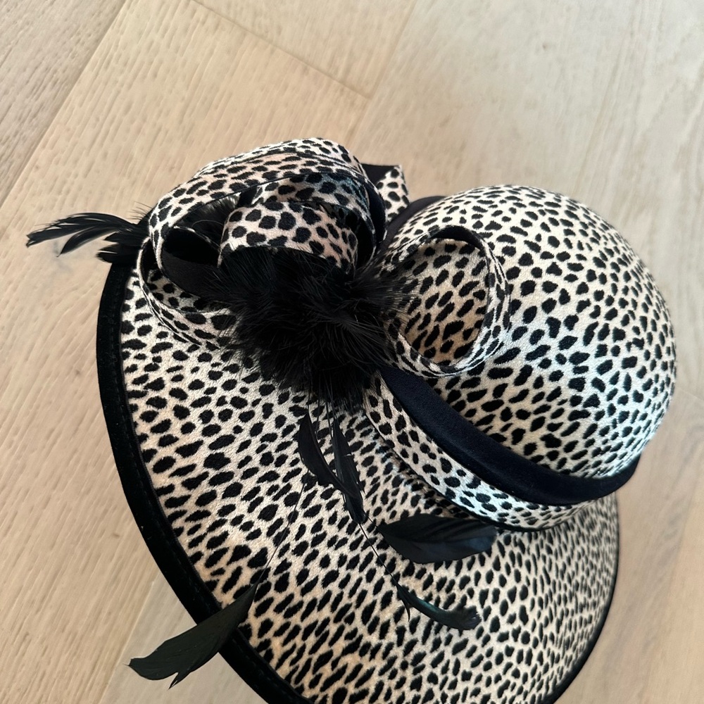 Elegant Black and White Animal Print Hat